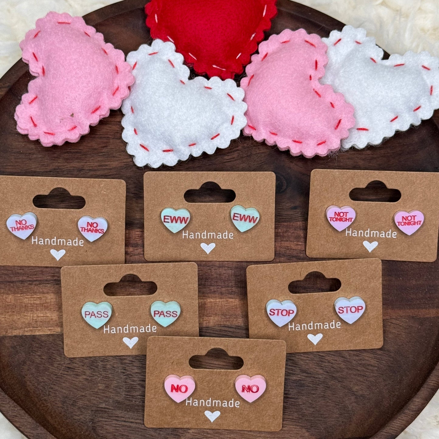 Conversation Hearts Stud Earrings