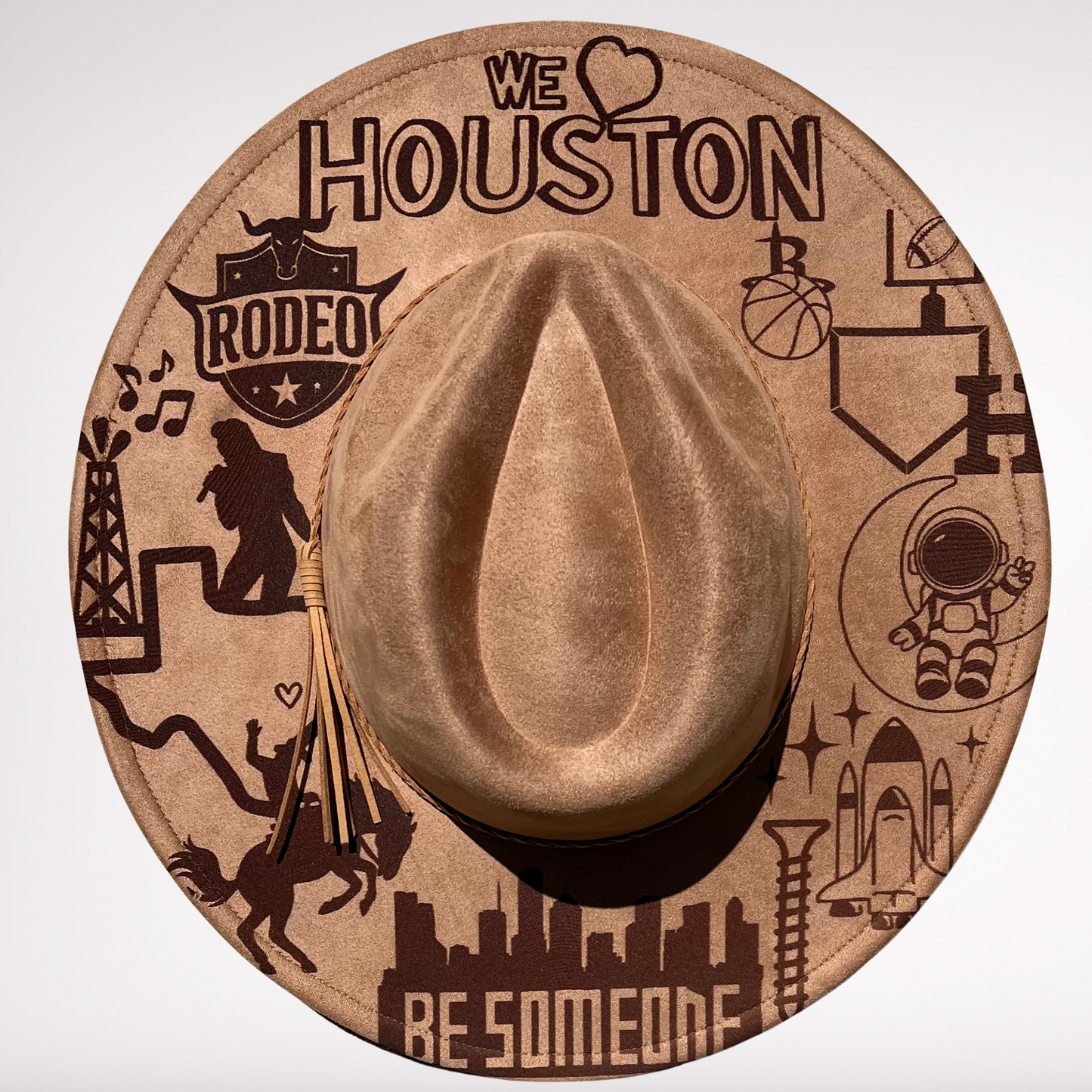 Engraved Vegan Suede Hat - H Town