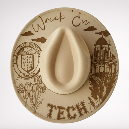 Engraved Vegan Suede Hat - Red Raider