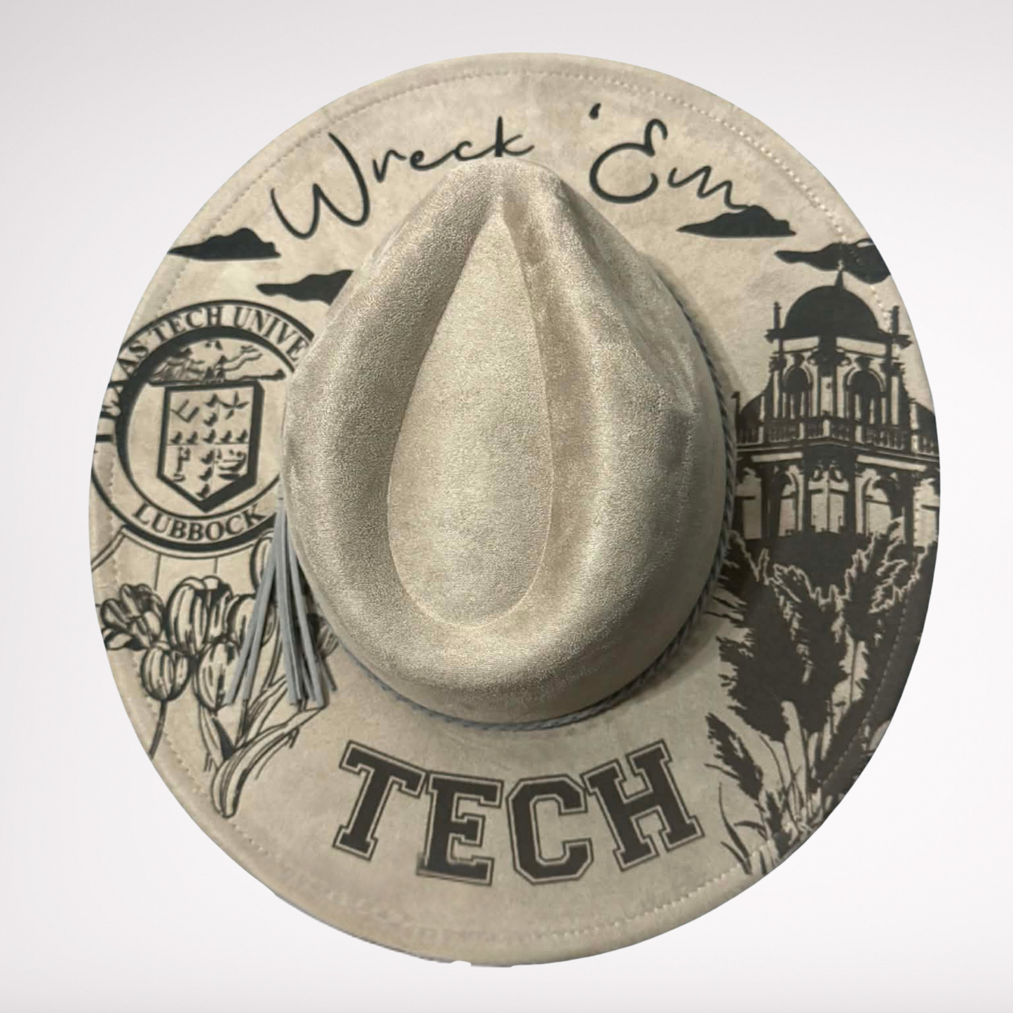 Engraved Vegan Suede Hat - Red Raider