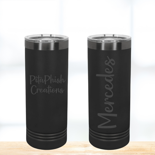 22 oz. Black/Ghost Black Skinny Tumbler