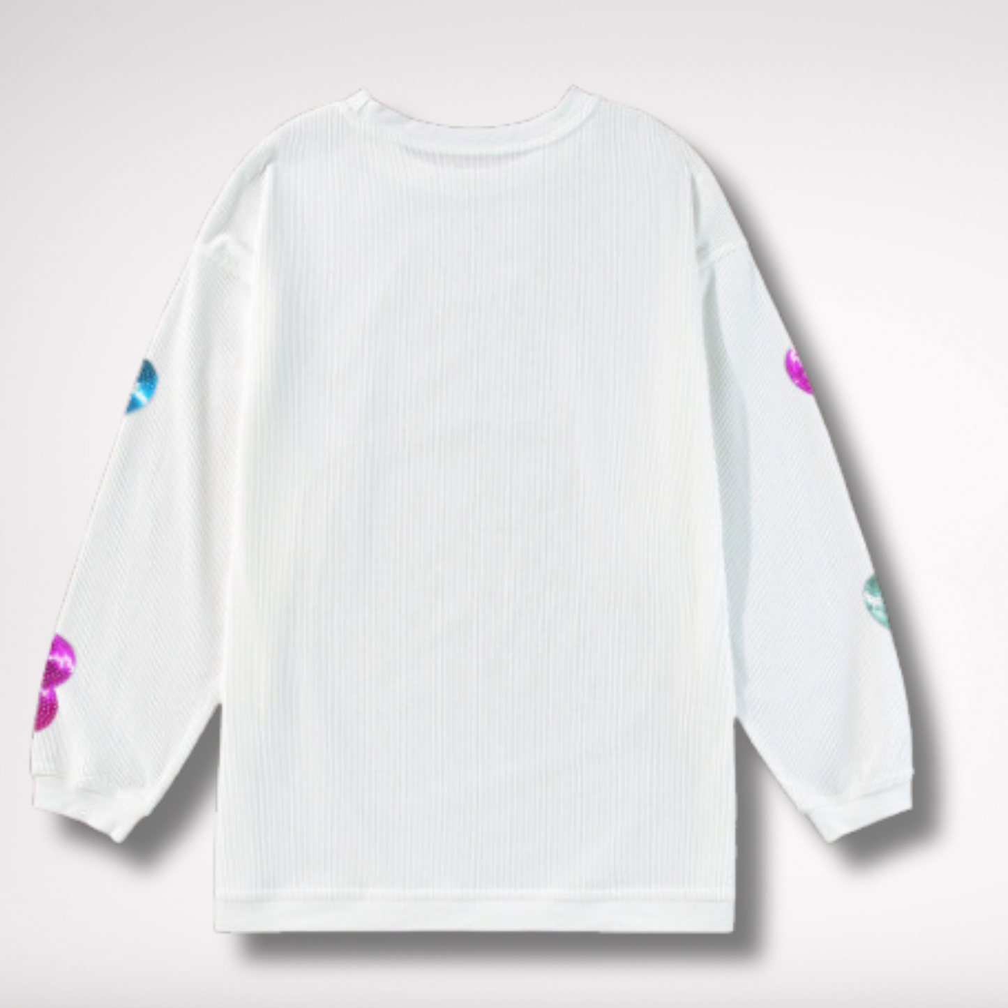 Candy Heart Sequin Ribbed Sweater