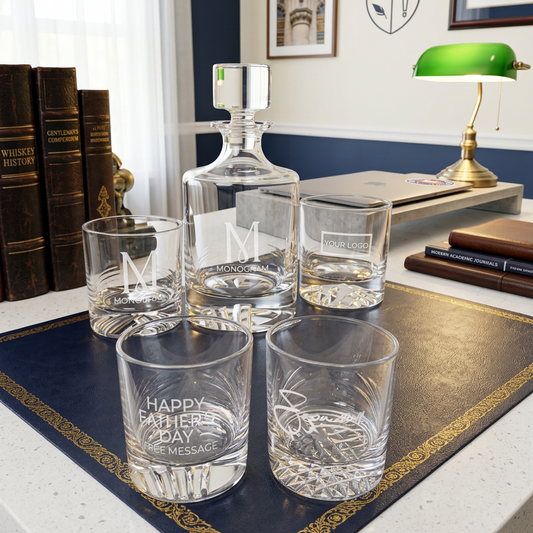 Custom Engraved Whiskey Decanter Set | Personalized Bourbon Gift Set
