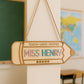 Personalized Teacher Name Sign | Wooden Pencil Desk Name Plate | Custom Classroom Decor | Back to School Teacher Gift