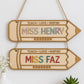 Personalized Teacher Name Sign | Wooden Pencil Desk Name Plate | Custom Classroom Decor | Back to School Teacher Gift