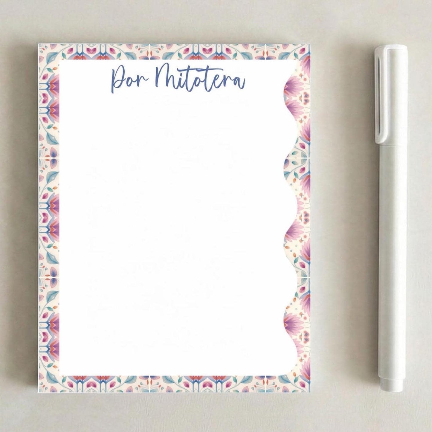 Mexican Inspired Notepad | Talavera Memo Pads | Boho Floral Stationery | Spanglish Desk Accessories | Cute Latina Gift