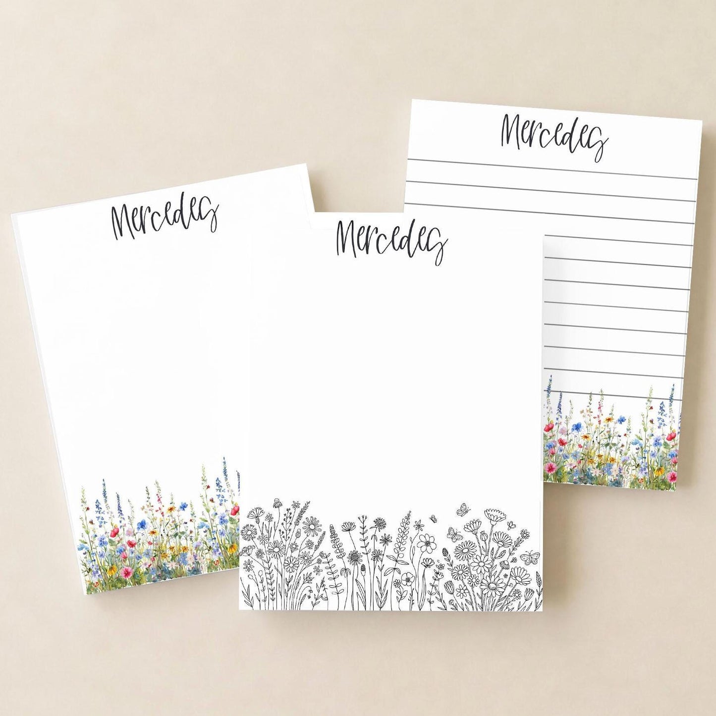 Floral Inspired Notepad | Wildflower Memo Pads | Boho Floral Stationery | Florecitas Desk Accessories | Cute Latina Gift
