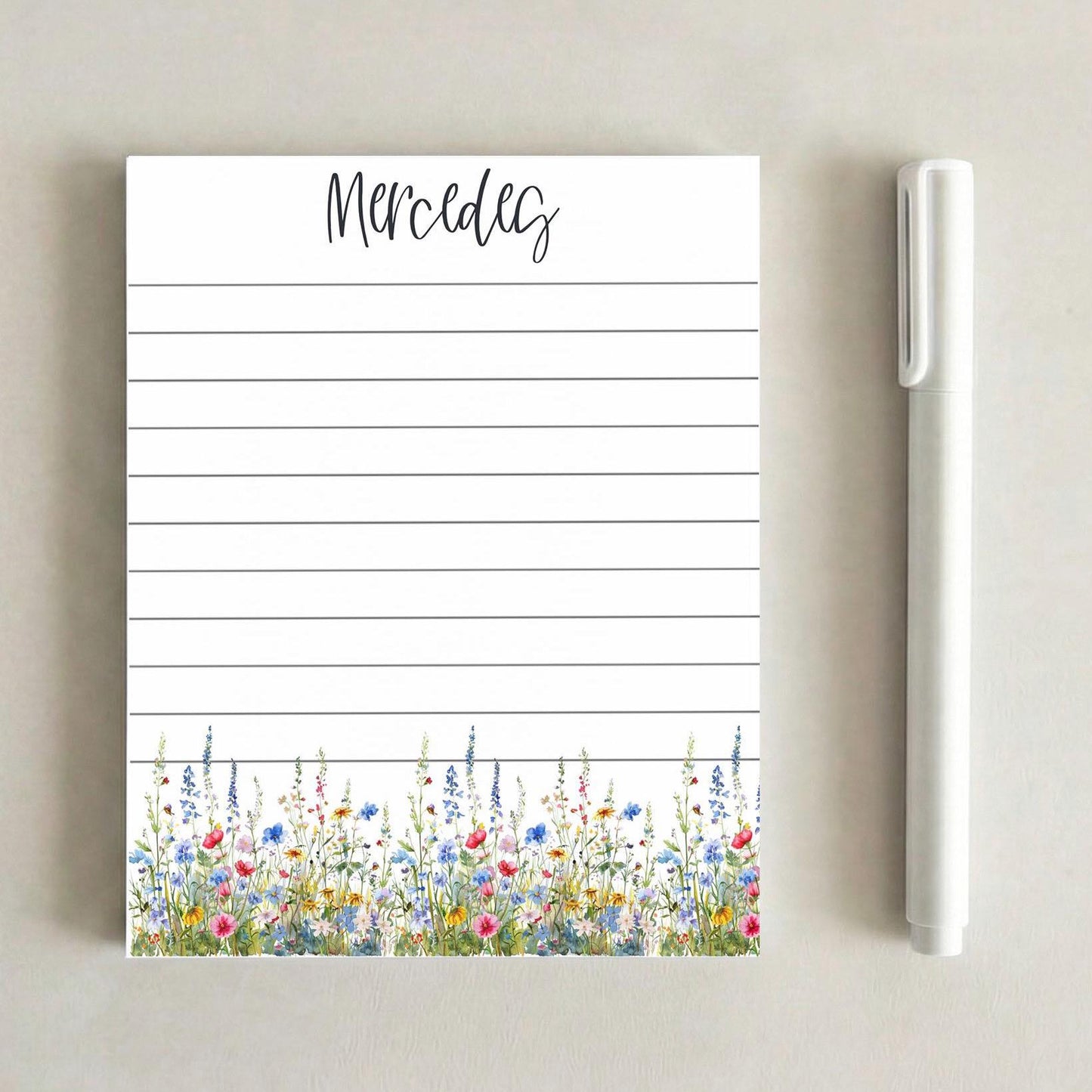 Floral Inspired Notepad | Wildflower Memo Pads | Boho Floral Stationery | Florecitas Desk Accessories | Cute Latina Gift
