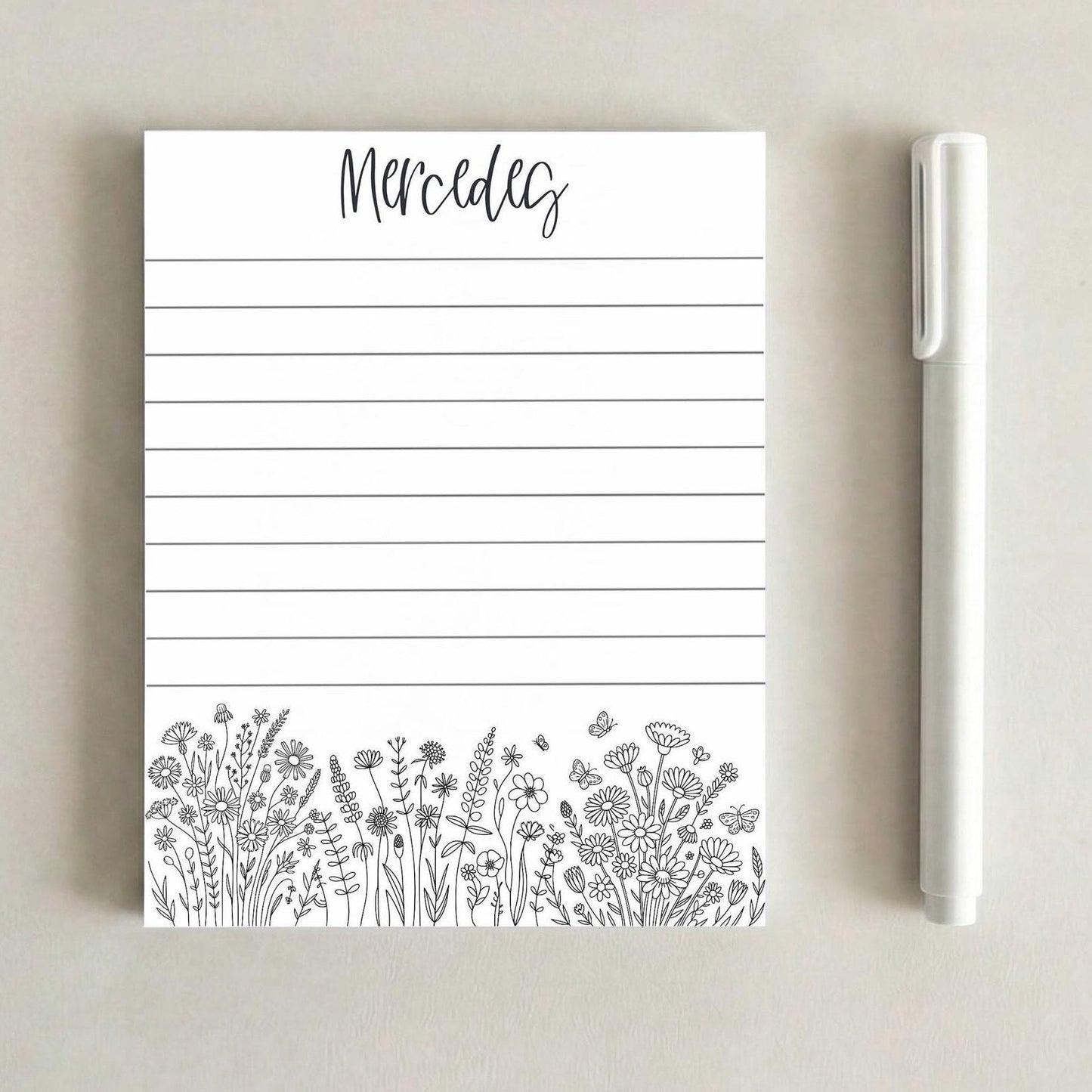 Floral Inspired Notepad | Wildflower Memo Pads | Boho Floral Stationery | Florecitas Desk Accessories | Cute Latina Gift