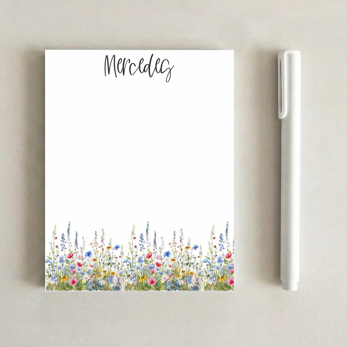 Floral Inspired Notepad | Wildflower Memo Pads | Boho Floral Stationery | Florecitas Desk Accessories | Cute Latina Gift