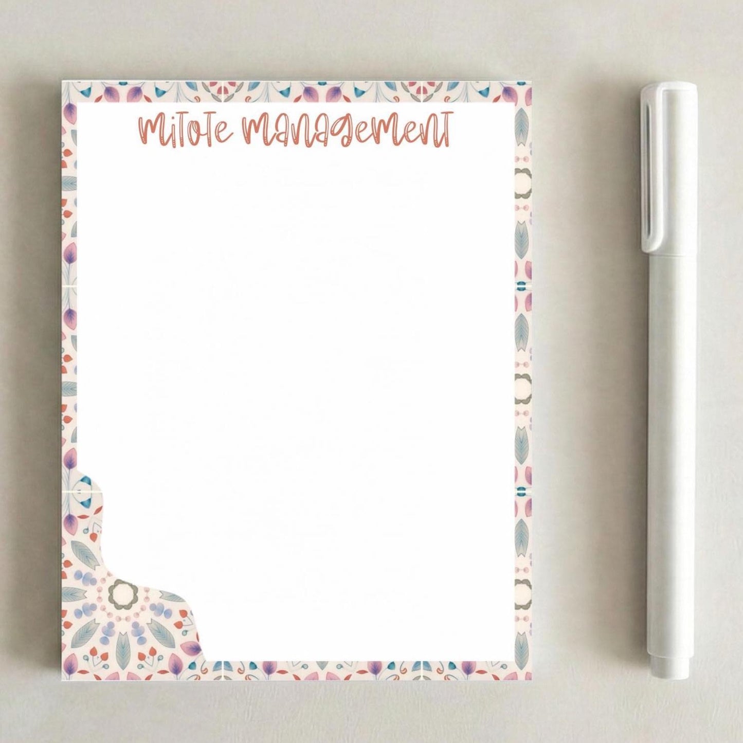 Mexican Inspired Notepad | Talavera Memo Pads | Boho Floral Stationery | Spanglish Desk Accessories | Cute Latina Gift