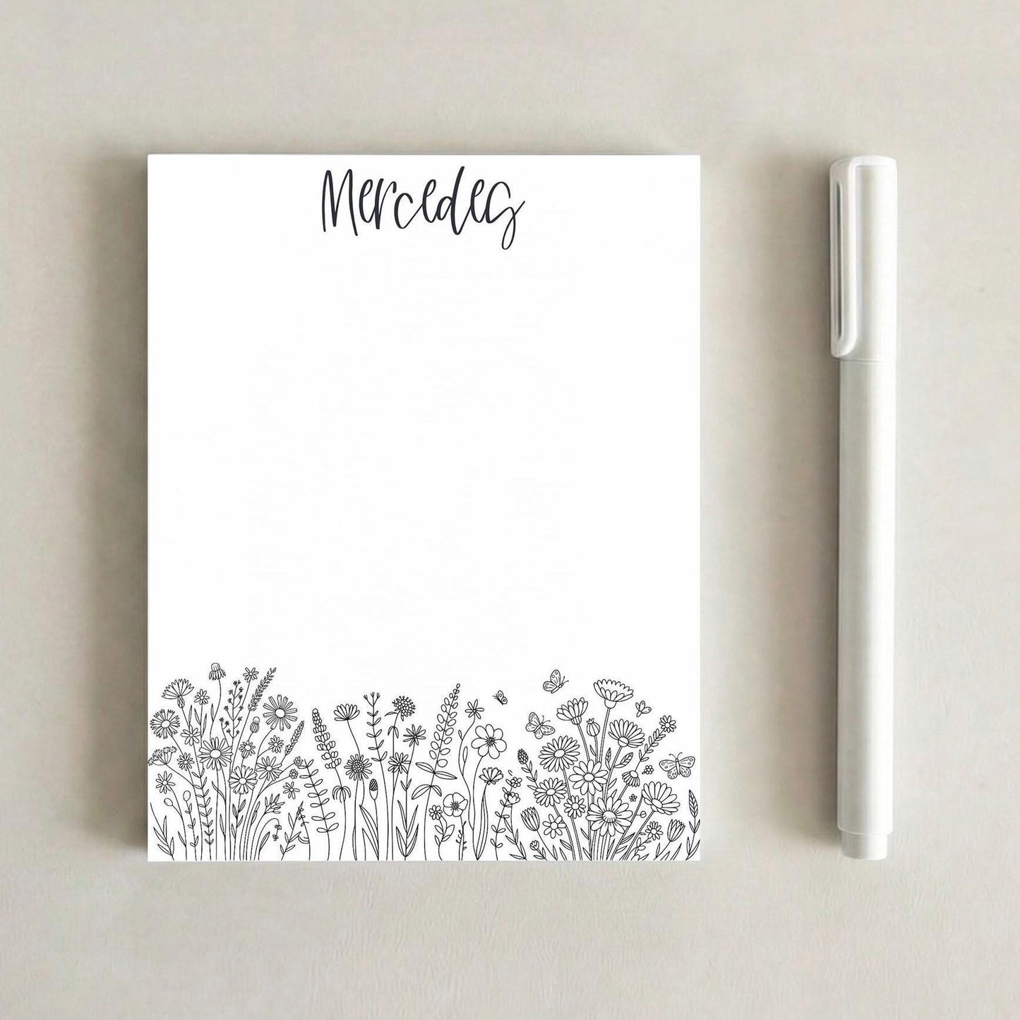 Floral Inspired Notepad | Wildflower Memo Pads | Boho Floral Stationery | Florecitas Desk Accessories | Cute Latina Gift