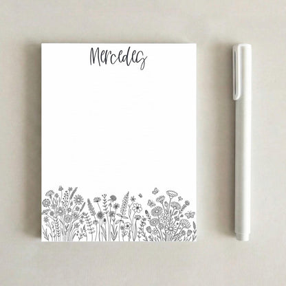 Floral Inspired Notepad | Wildflower Memo Pads | Boho Floral Stationery | Florecitas Desk Accessories | Cute Latina Gift