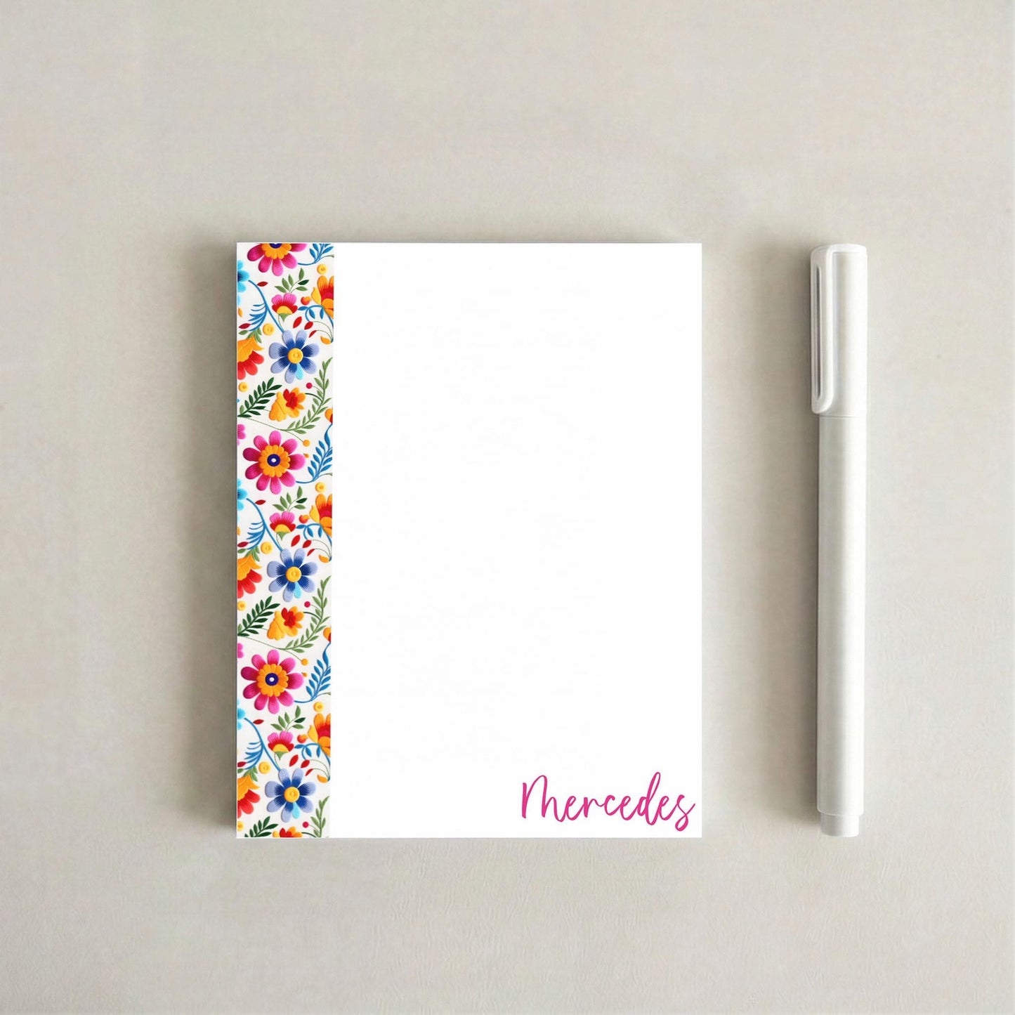 Mexican Inspired Notepad | Talavera Memo Pads | Boho Floral Stationery | Spanglish Desk Accessories | Cute Latina Gift