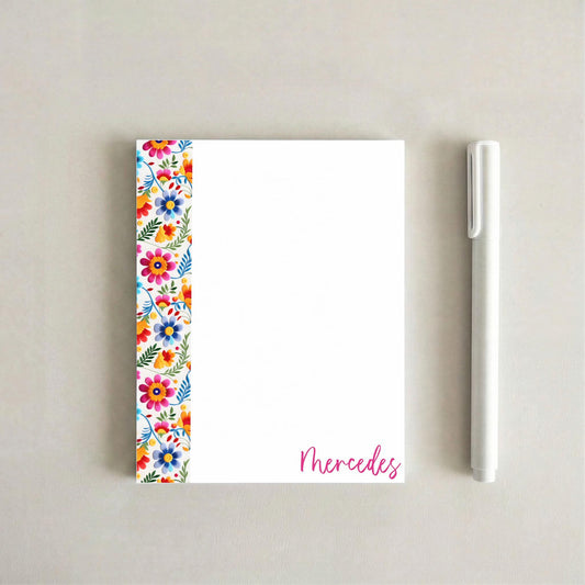 Mexican Inspired Notepad | Talavera Memo Pads | Boho Floral Stationery | Spanglish Desk Accessories | Cute Latina Gift