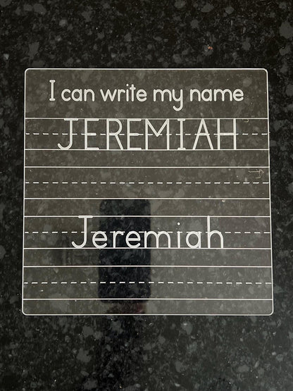 Reusable Acrylic Tracing Board Set | Personalized Name, ABC, Numbers & Shapes | Montessori Preschool Learning | Dry Erase Homeschool Gift